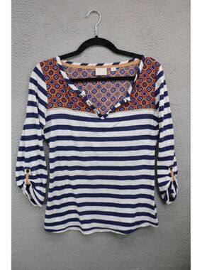Postmark Anthropologie Mixed Print Striped Small Tunic-Boho